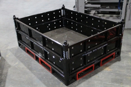 Black heavy-duty collapsible bin