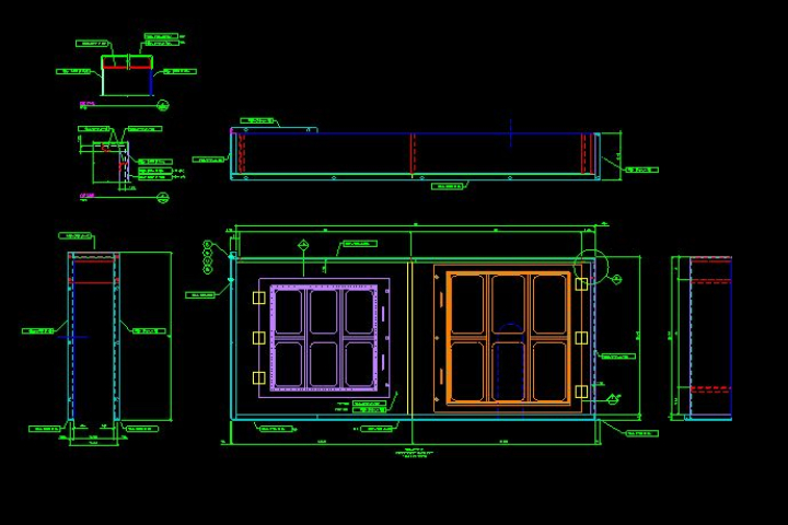 2D drawing of machine guards