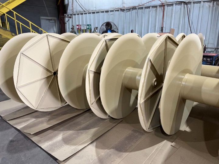 Tan military cable reels