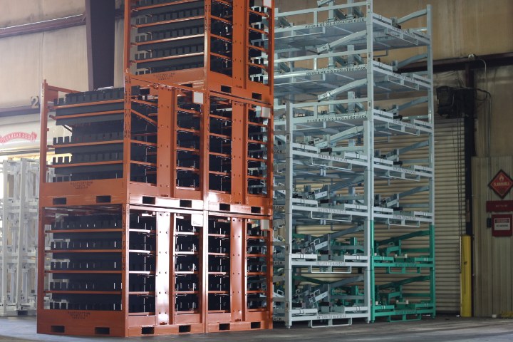 Orange and baby clue stack racks