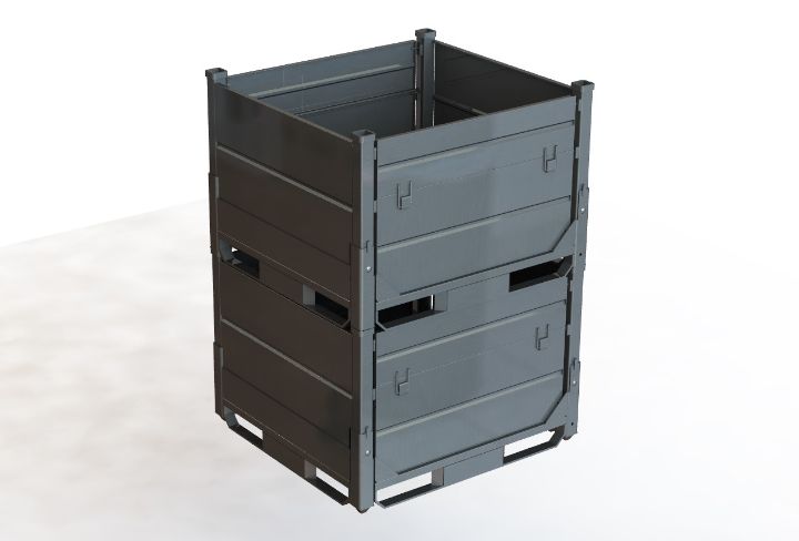 Stacked custom corrugated metal containers