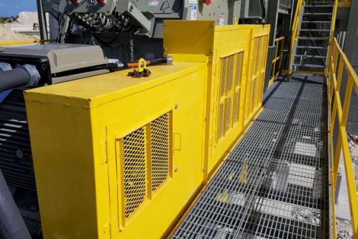 Yellow custom machine motor guard